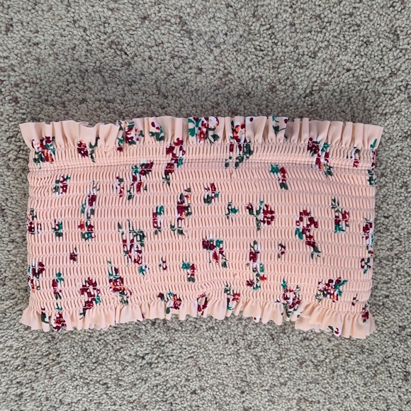 pink floral bandeau bikini top - Picture 1 of 3